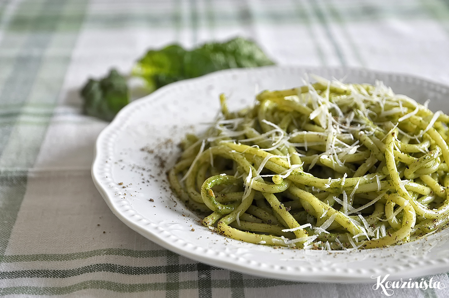 Σπαγγέτι με πέστο από σπανάκι / Spinach Pesto with Pasta