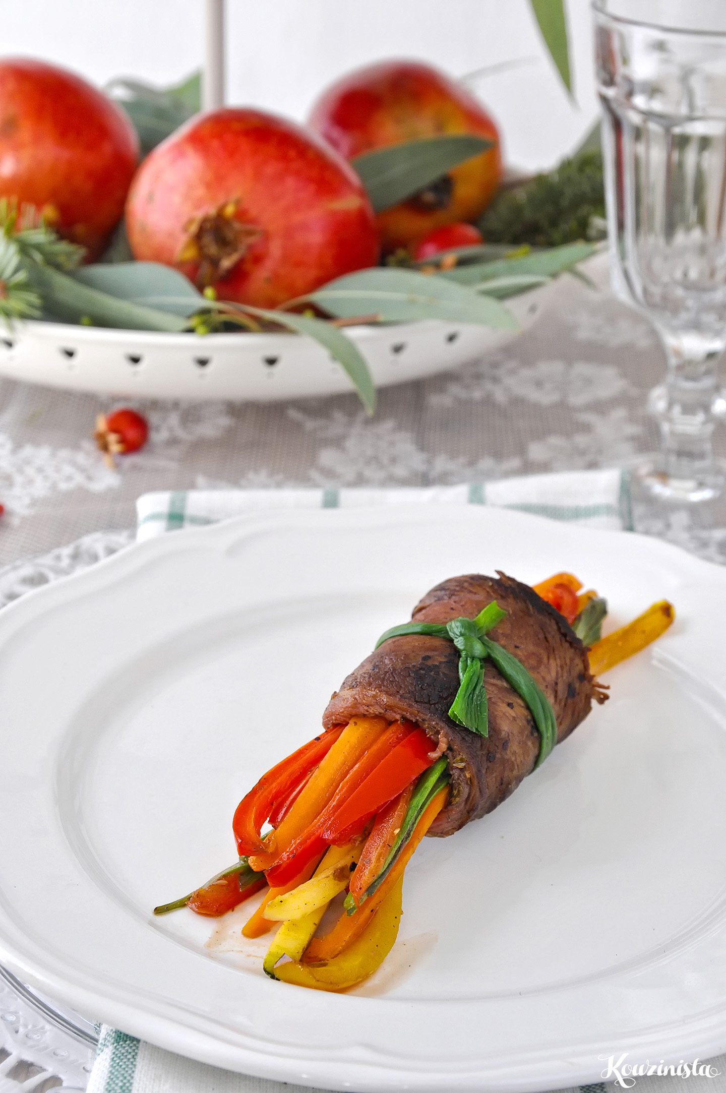 Μοσχαρίσια ρολάκια με λαχανικά & γλάσο βαλσάμικου / Balsamic glazed steak rolls
