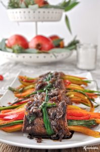 Μοσχαρίσια ρολάκια με λαχανικά & γλάσο βαλσάμικου / Balsamic glazed steak rolls